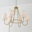 Capital Lighting Julia 6Lt Chandelier, Brass/White Straights