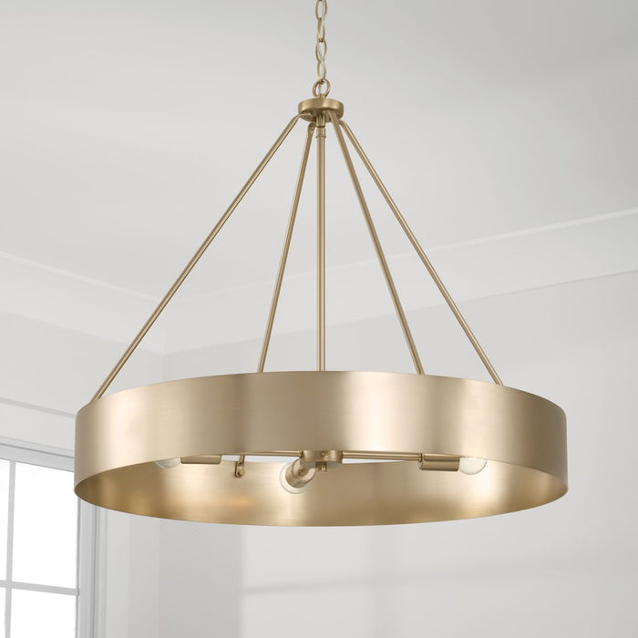 Capital Lighting Weller 4Lt Chandelier, Matte Brass