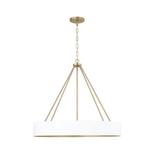 Capital Lighting Weller 4Lt Chandelier, Matte Brass/White/ - 453041RE