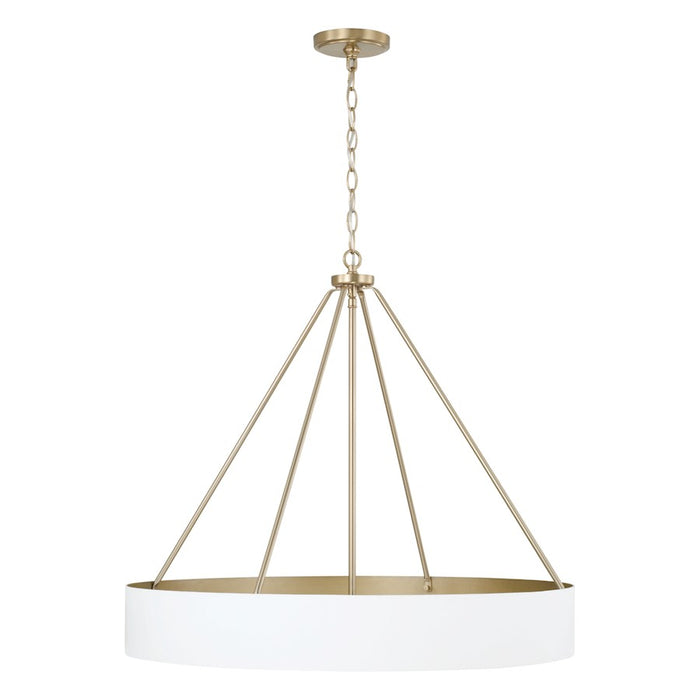 Capital Lighting Weller 4Lt Chandelier, Matte Brass/White