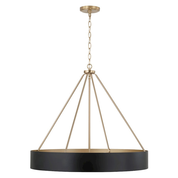 Capital Lighting Weller 4Lt Chandelier, Matte Brass/Black