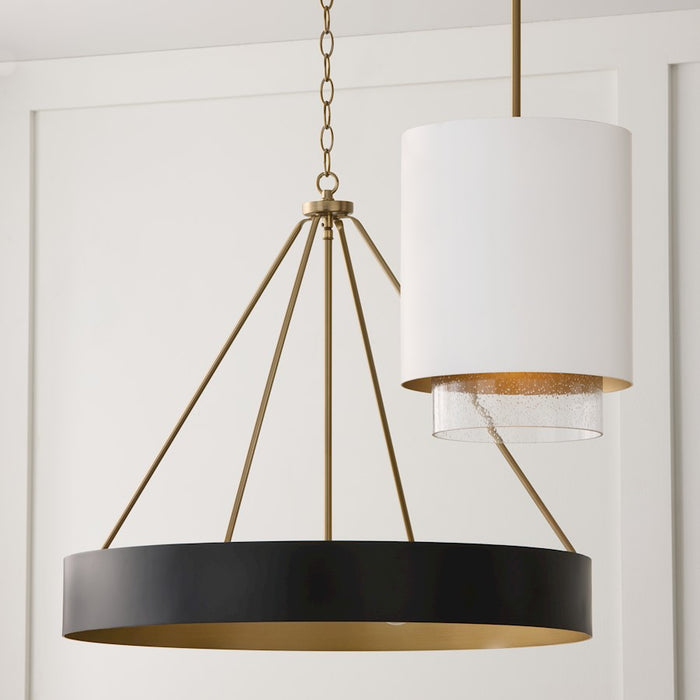 Capital Lighting Weller 4Lt Chandelier, Matte Brass/Black