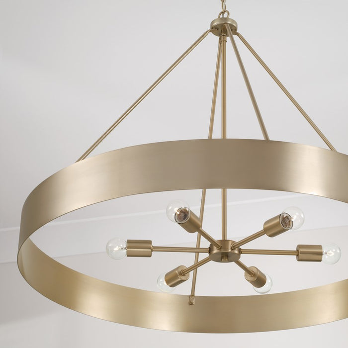 Capital Lighting Weller 6Lt Chandelier, Matte Brass