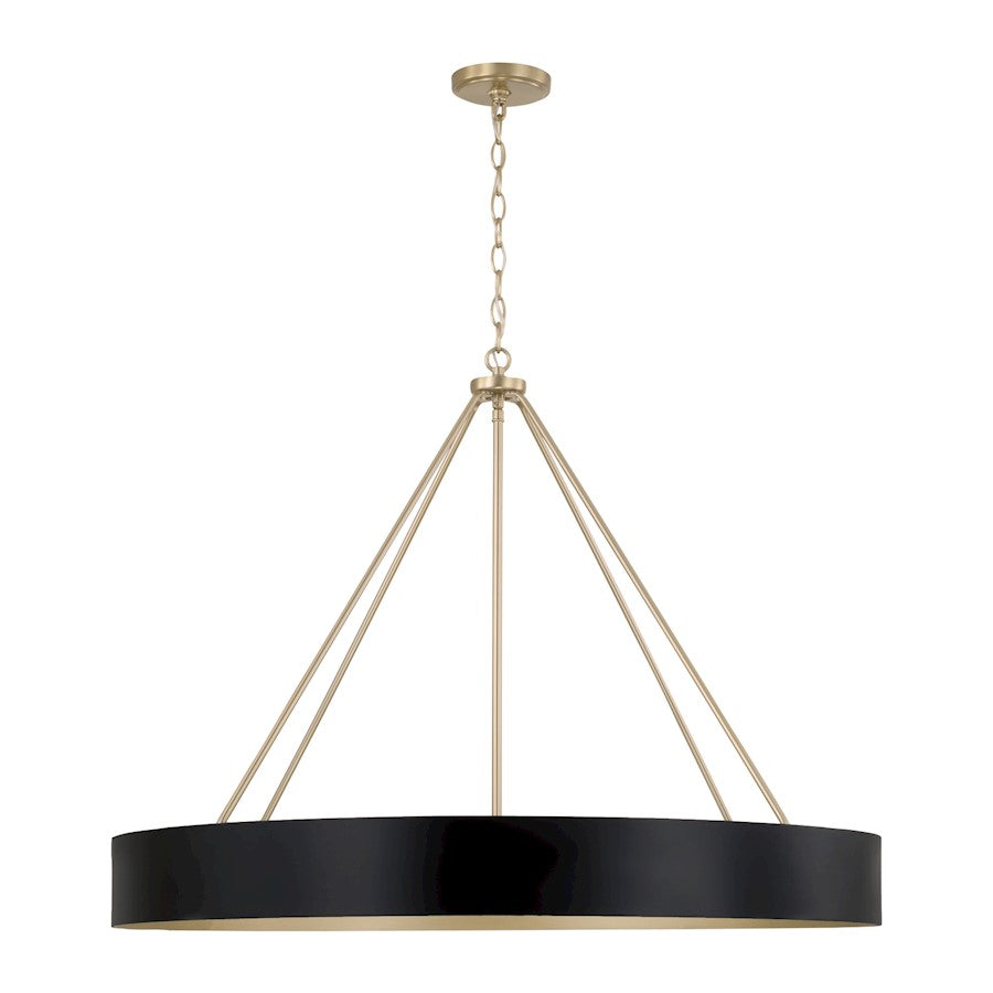 Capital Lighting Weller 6Lt Chandelier, Matte Brass/Black/ - 453061RK