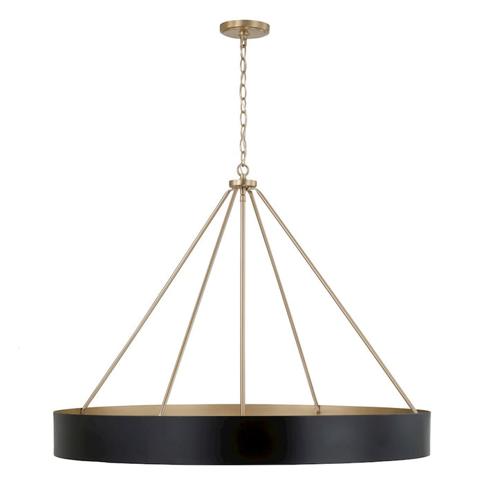 Capital Lighting Weller 6Lt Chandelier, Matte Brass/Black