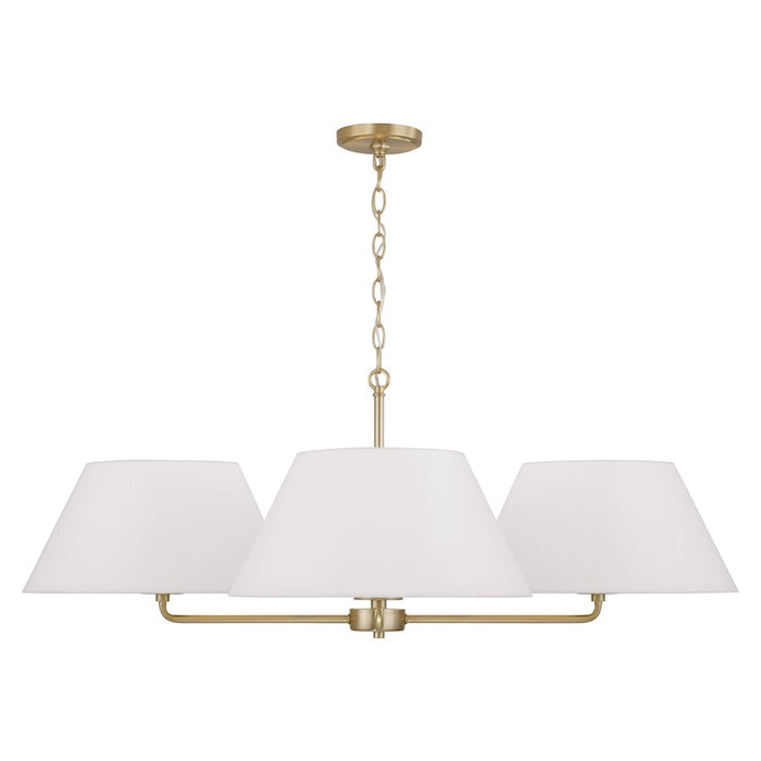 Capital Lighting Parson 4Lt 39" Chandelier, Brass/White Stay-Straight