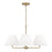 Capital Lighting Parson 4Lt 27" Chandelier, Brass/White Stay-Straight