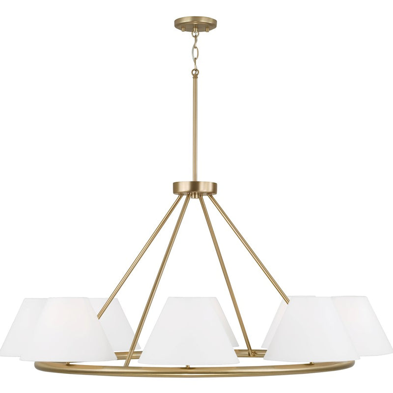 Capital Lighting Parson 8Lt Chandelier, Brass/White Stay-Straights