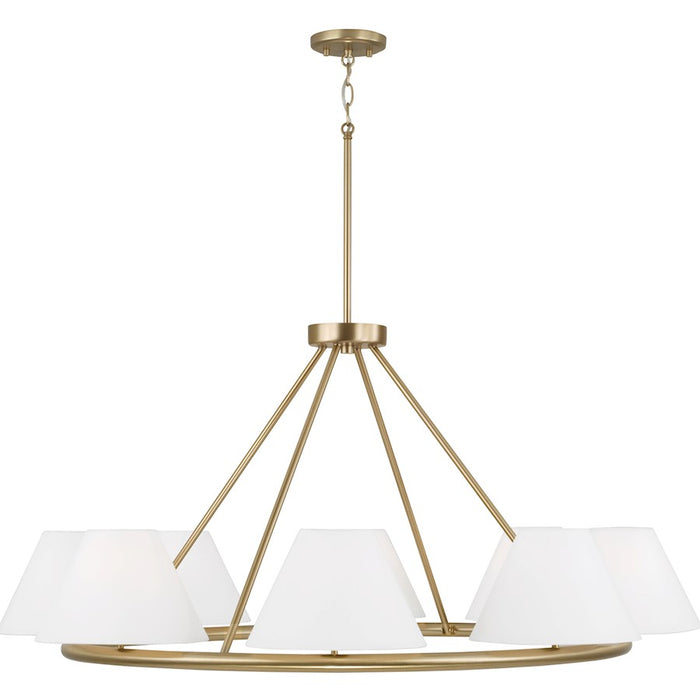 Capital Lighting Parson 8Lt Chandelier, Brass/White Stay-Straights