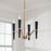 Capital Lighting Enzo 4 Light Chandelier, Aged Brass and Black