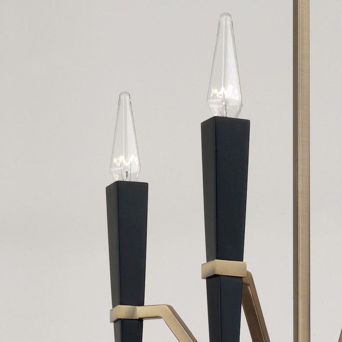 Capital Lighting Enzo 4 Light Chandelier, Aged Brass and Black