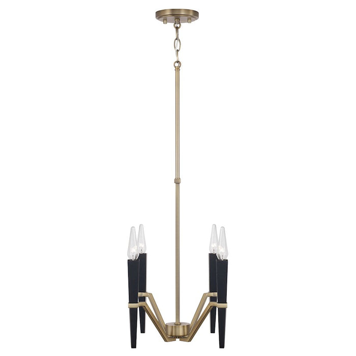 Capital Lighting Enzo 4 Light Chandelier, Aged Brass and Black