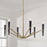 Capital Lighting Enzo 6 Light Chandelier, Aged Brass and Black