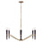 Capital Lighting Enzo 6 Light Chandelier, Aged Brass and Black