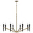 Capital Lighting Enzo 8 Light Chandelier, Aged Brass and Black - 453881AB