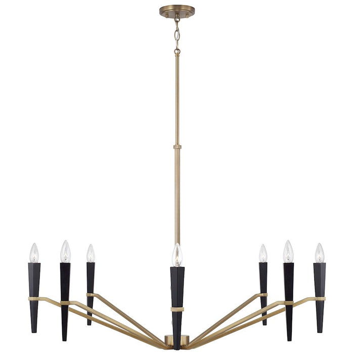 Capital Lighting Enzo 8 Light Chandelier, Aged Brass and Black