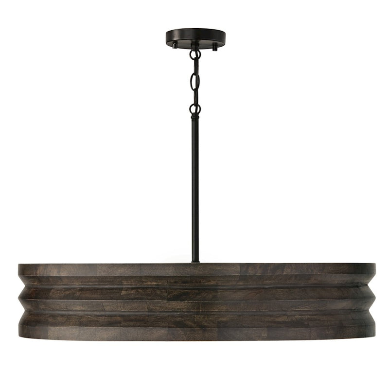 Capital Lighting Dunn 4 Light Chandelier, Espresso Stain and Black