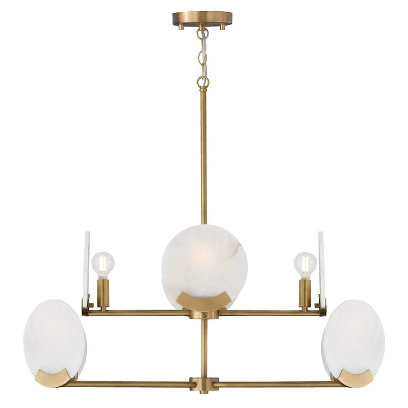 Capital Lighting Oriya 8Lt 35" Chandelier, Brass/Natural Alabaster