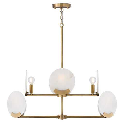 Capital Lighting Oriya 8Lt 35" Chandelier, Brass/Natural Alabaster - 454681AD