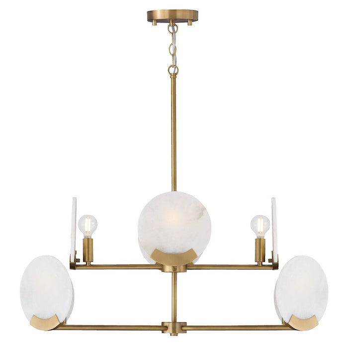 Capital Lighting Oriya 8Lt 35" Chandelier, Brass/Natural Alabaster - 454681AD