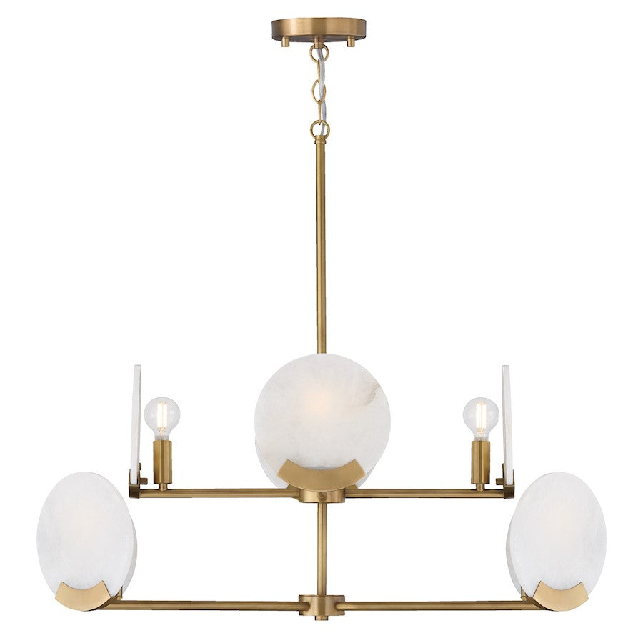 Capital Lighting Oriya 8Lt 35" Chandelier, Brass/Natural Alabaster - 454681AD