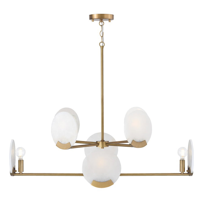 Capital Lighting Oriya 8Lt 35" Chandelier, Brass/Natural Alabaster