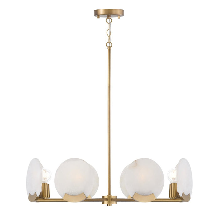 Capital Lighting Oriya 8Lt 28" Chandelier, Brass/Natural Alabaster