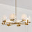 Capital Lighting Oriya 8Lt 28" Chandelier, Brass/Natural Alabaster
