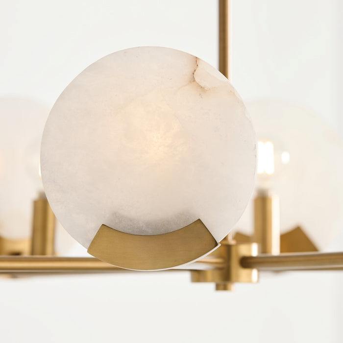 Capital Lighting Oriya 8Lt 28" Chandelier, Brass/Natural Alabaster