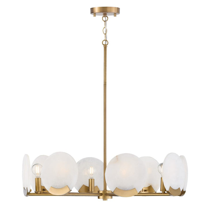 Capital Lighting Oriya 8Lt 28" Chandelier, Brass/Natural Alabaster