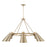 Capital Lighting Leo 6Lt Chandelier, Brass/Brass Metal/White Interior