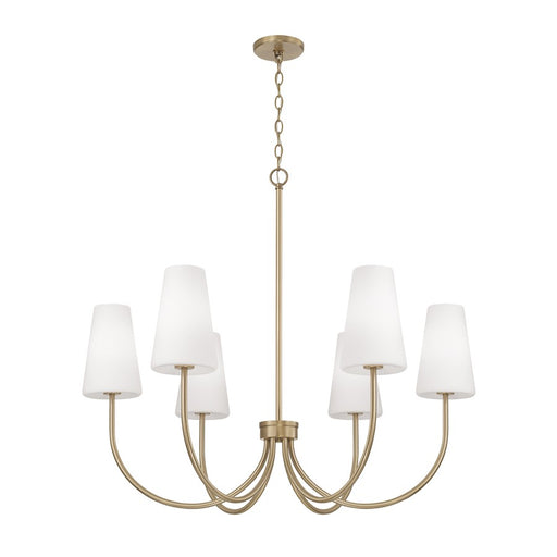 Capital Lighting Averitt 6 Light Chandelier, Brass/Soft White - 455261AD-550