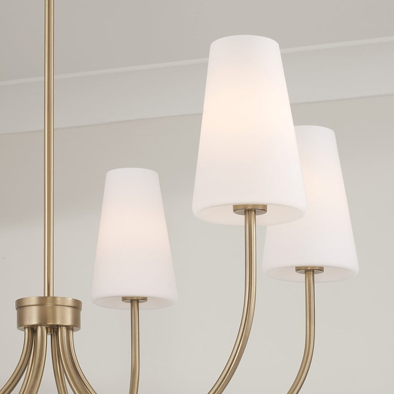 Capital Lighting Averitt 6 Light Chandelier, Brass/Soft White