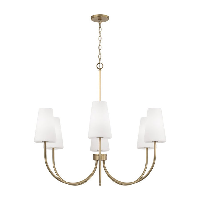 Capital Lighting Averitt 6 Light Chandelier, Brass/Soft White