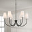 Capital Lighting Averitt 6 Light Chandelier, Black/Soft White
