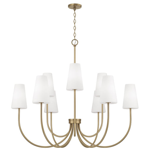 Capital Lighting Averitt 9 Light Chandelier, Brass/Soft White - 455291AD-550