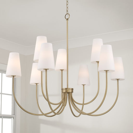 Capital Lighting Averitt 9 Light Chandelier, Brass/Soft White