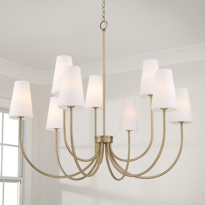 Capital Lighting Averitt 9 Light Chandelier, Brass/Soft White