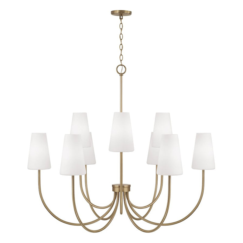 Capital Lighting Averitt 9 Light Chandelier, Brass/Soft White