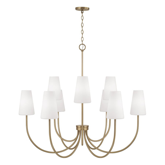 Capital Lighting Averitt 9 Light Chandelier, Brass/Soft White