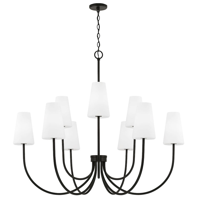 Capital Lighting Averitt 9 Light Chandelier, Black/Soft White