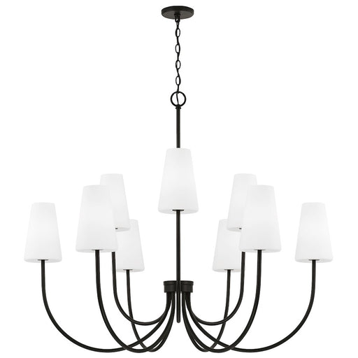 Capital Lighting Averitt 9 Light Chandelier, Black/Soft White - 455291MB-550