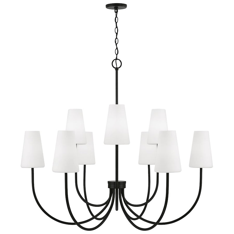 Capital Lighting Averitt 9 Light Chandelier, Black/Soft White