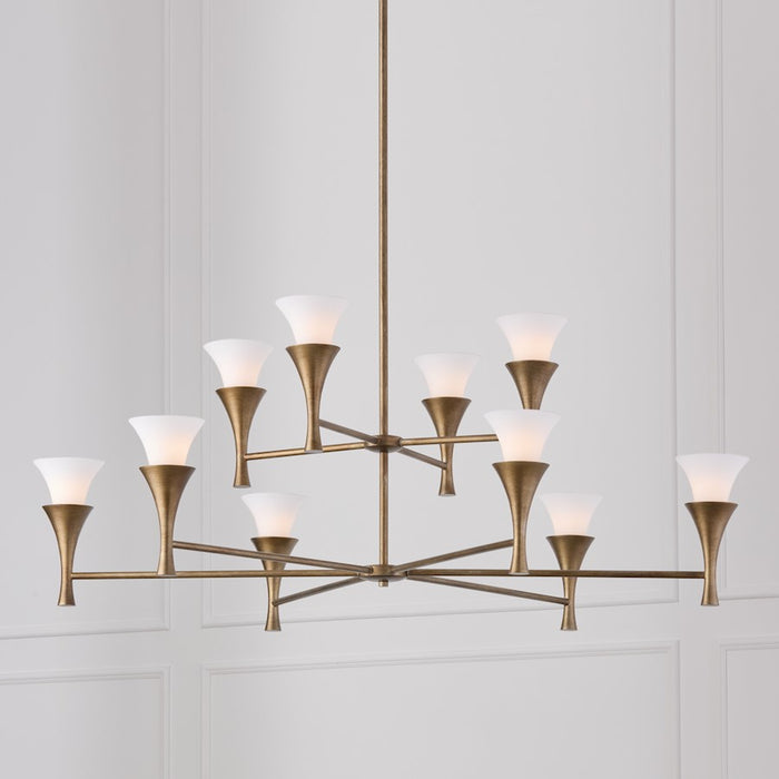 Capital Lighting Nola 10 Light Chandelier, Mystic Luster/Soft White