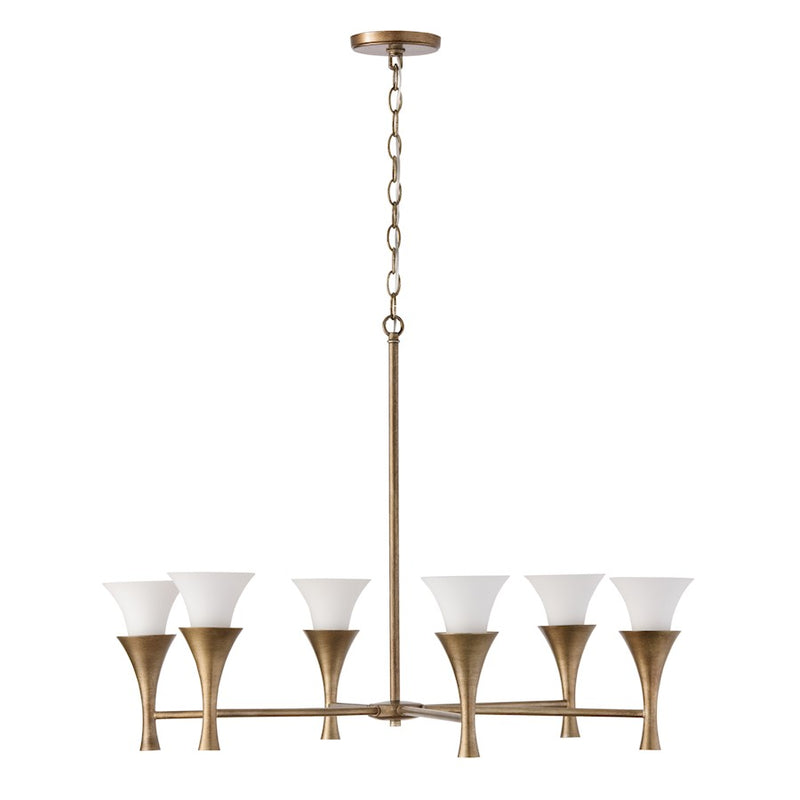 Capital Lighting Nola 6 Light Chandelier, Mystic Luster/Soft White