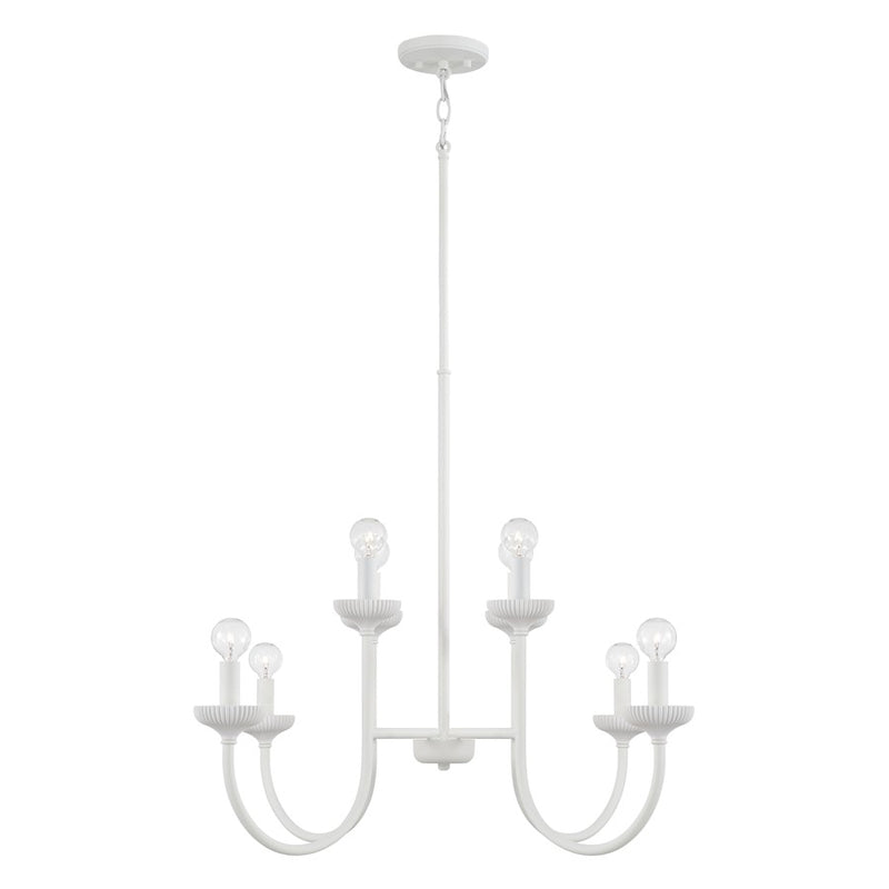 Capital Lighting Mallory 8 Light Chandelier, Ceramic White