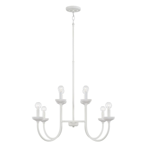 Capital Lighting Mallory 8 Light Chandelier, Ceramic White - 456181CE