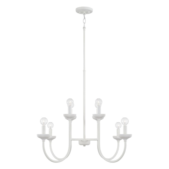 Capital Lighting Mallory 8 Light Chandelier, Ceramic White - 456181CE