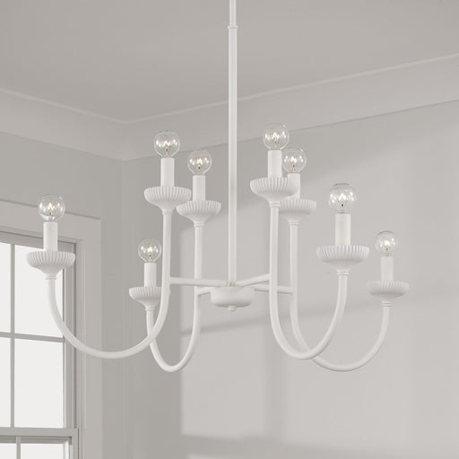 Capital Lighting Mallory 8 Light Chandelier, Ceramic White