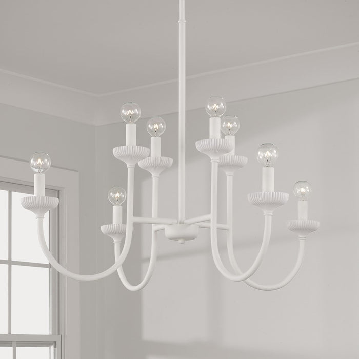Capital Lighting Mallory 8 Light Chandelier, Ceramic White